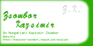 zsombor kazsimir business card